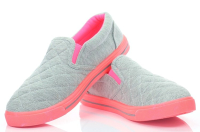 Šedo-růžové dámské návleky na tenisky Asqus - boty