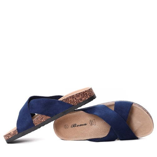 Granatowe klapki- Obuwie