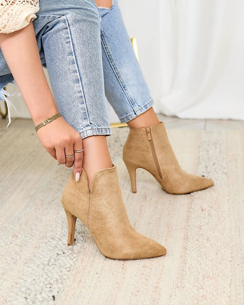 Royalfashion Světle hnědé dámské jehlové boty Amalenika