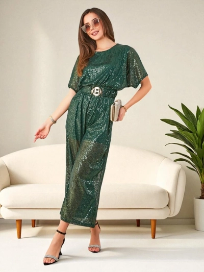 Royalfashion Довгий жіночий комбінезон з пайетками