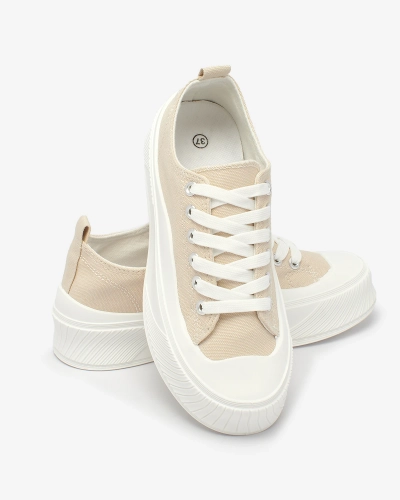 Royalfashion Бежеві спортивні кросівки на платформі Luceri