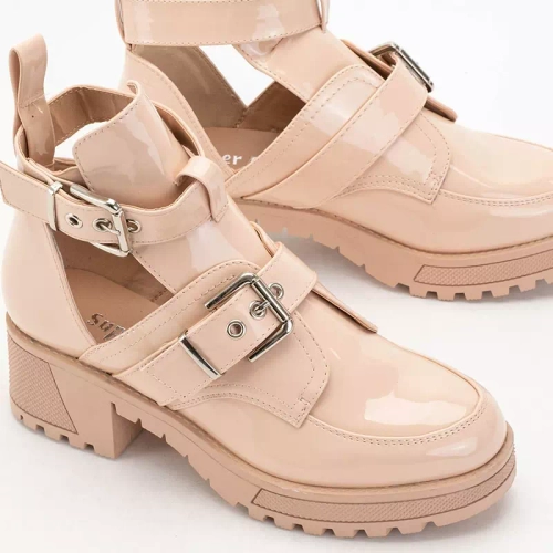 OUTLET Бежеві жіночі чоботи з тисненням Lerika - Взуття