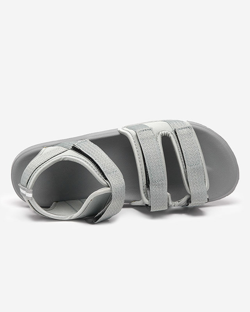 Світло-сірі чоловічі сандалі на липучках Crostal - Взуття