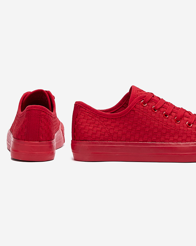 Červené dámské tenisky s reliéfem Aklina - Obuv