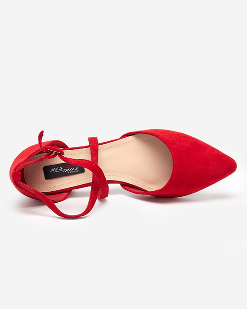 Жіночі туфлі на плоскому каблуці червоного кольору Wohasi- Shoes