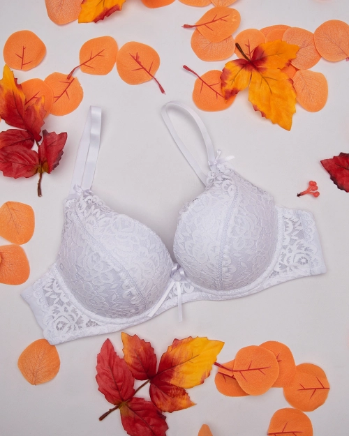 Жіночий бюстгальтер Royalfashion з мереживним декором білого кольору