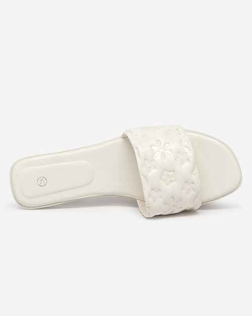 Жіночі білі тапочки з тисненням Mersyli. Взуття