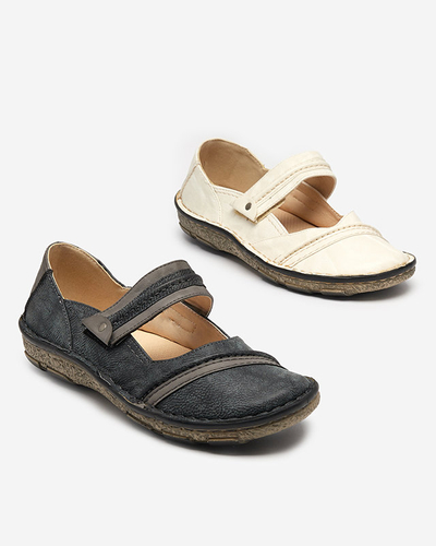 OUTLET Біле жіноче взуття на липучках Elgasi- Footwear