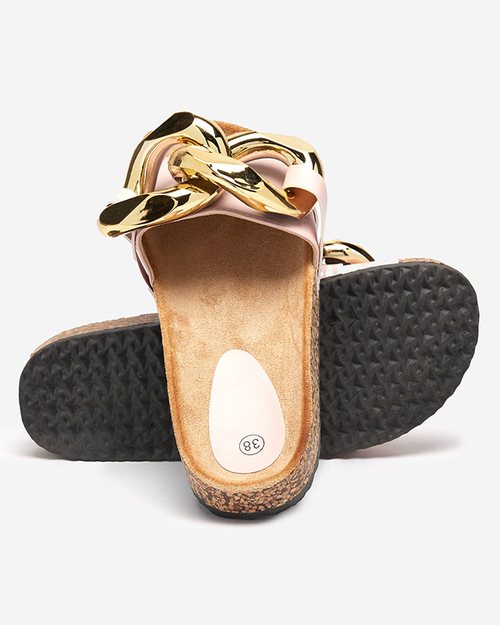 Жіночі рожеві тапочки з декором Sofig-Footwear