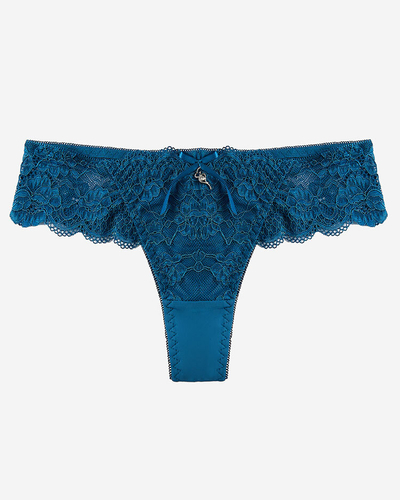 Royalfashion Tyrkysové krajkové kalhotky