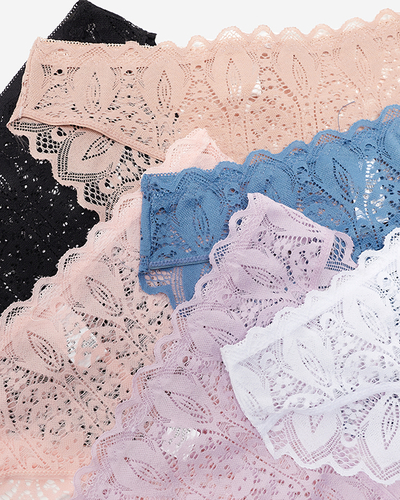 Sada jednobarevných krajkových dámských kalhotek 6 / bal - Spodní prádlo