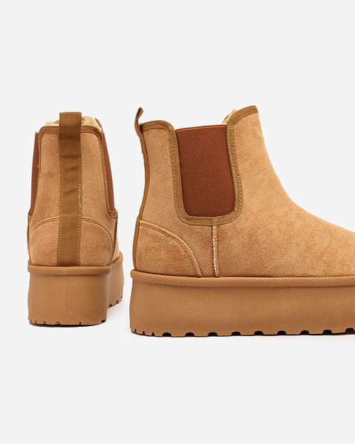 Royalfashion Коричневі жіночі черевики на платформі Stiellsia