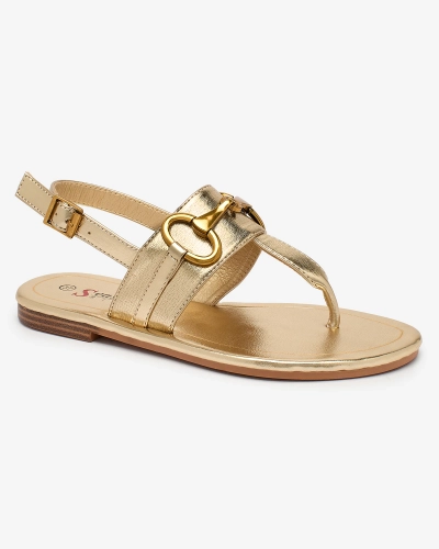 Royalfashion Dámské žabkové sandály ve zlaté barvě Imonel