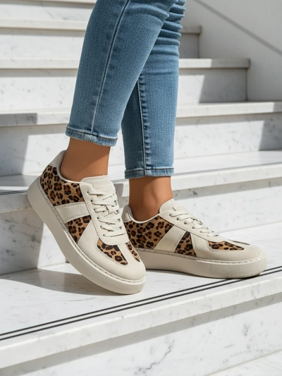 Royalfashion Dámské sportovní tenisky s leopardím potiskem Big Cat
