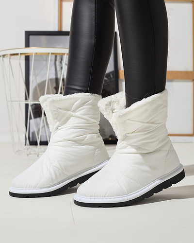 Bílá dámská obuv a'la snow boots Amirfu- Obuv