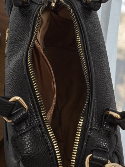 Dámská Kabelka Luna Černá Kožená Elegantní pro Každodenní Nošení