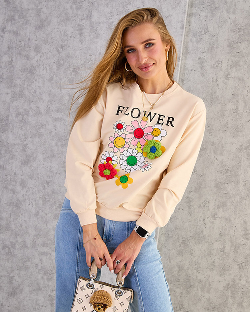 Жіночий бавовняний світшот з тонким принтом Royalfashion