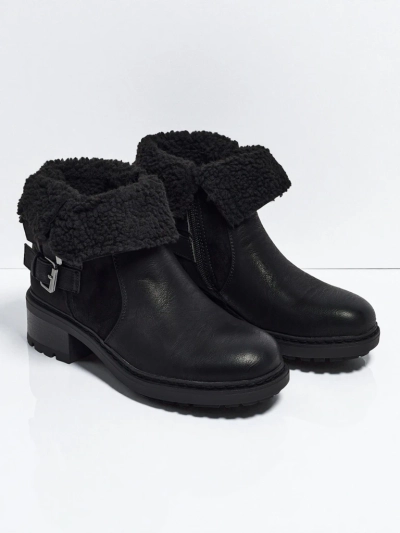 Dámské kotníkové boty z eko kůže s kožíškem Kavira