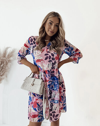 Royalfashion Dámské květinové mini šaty