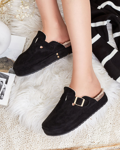 Royalfashion Жіночі капці з овчиною та пряжкою Kajis