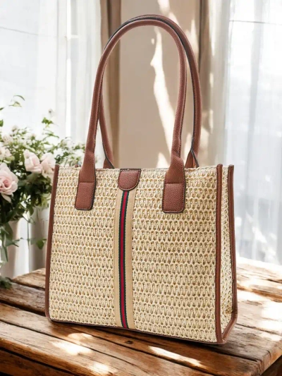 Royalfashion Velká slámová letní taška pro ženy