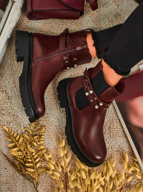 Високі жіночі ботильйони з екошкіри Pearl Mist