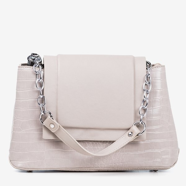 Жіноча сумочка з тисненням у сірому кольорі