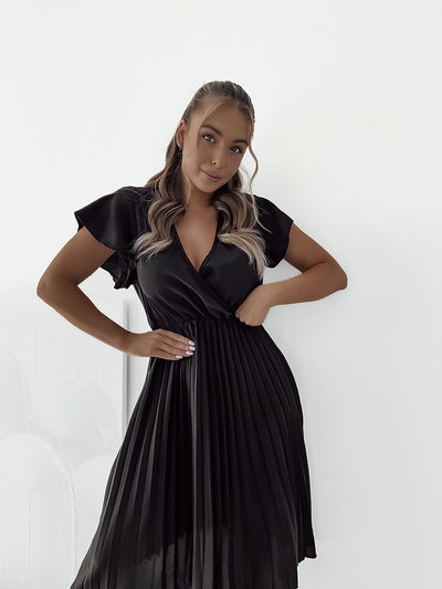 Royalfashion Dámské plisované midi šaty