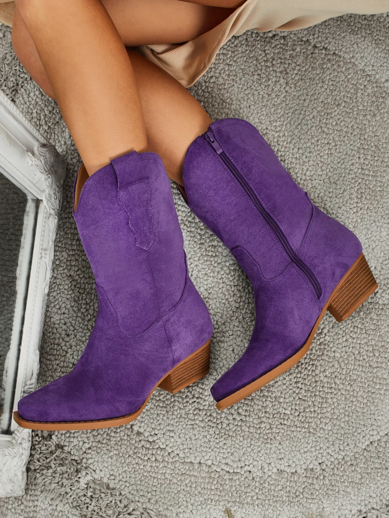 Dámské kovbojské boty eko semišové SpireHush