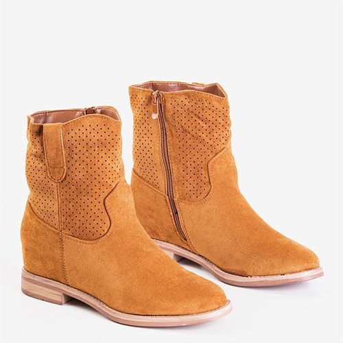 Коричневі жіночі черевики на прихованій танкетці Taize