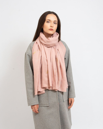 Royalfashion Рожевий жіночий тонкий шарф з блискітками