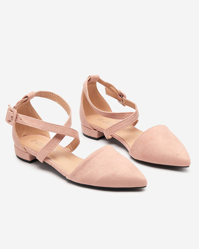 Dámské lodičky na plochých podpatcích v růžové barvě Qiumi - Boty