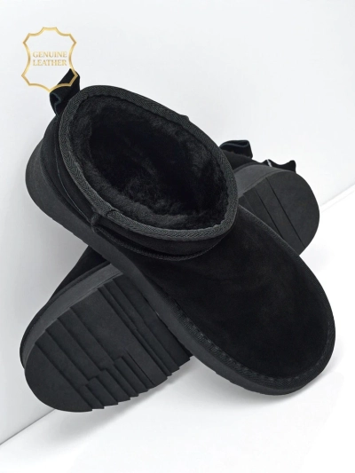 Короткі жіночі черевики а-ля снігоходи з натуральної шкіри Elunara