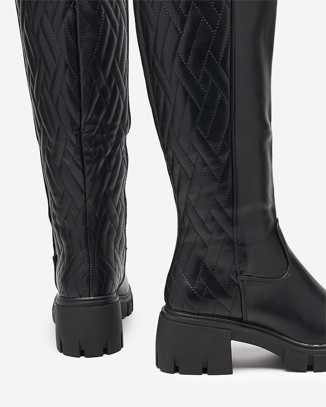 Radisha černé dámské kozačky do půli lýtek - Obuv