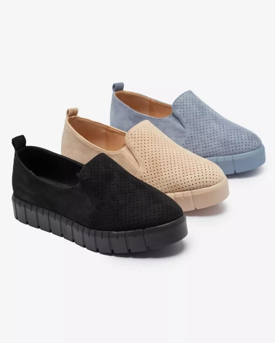 Černé dámské slip on tenisky Openwork Cegeti - Obuv