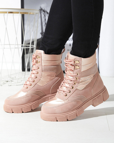 Рожеві жіночі утеплені черевики-трапери Kasemi-Footwear