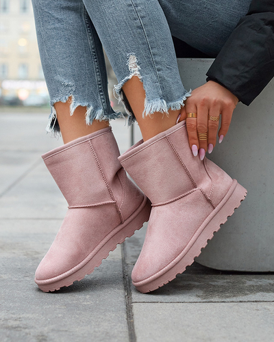 Dámské zateplené sněhule z ekokůže v růžové barvě Xetik - Obuv