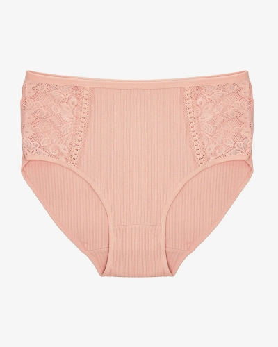 Dámské žebrované kalhotky v růžové barvě PLUS SIZE - Spodní prádlo