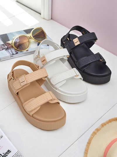 Royalfashion Kallisto – Білі жіночі сандалі на платформі, екологічна шкіра