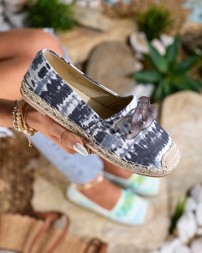 Royalfashion Černé dámské espadrilky s potiskem Serffio