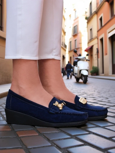 Royalfashion Dámské loafers na nízkém klínu Mollan