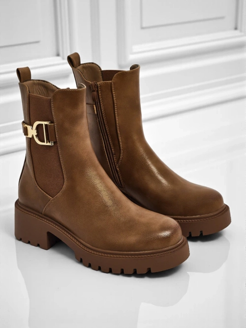 Високі жіночі ботильйони з екошкіри Ovella