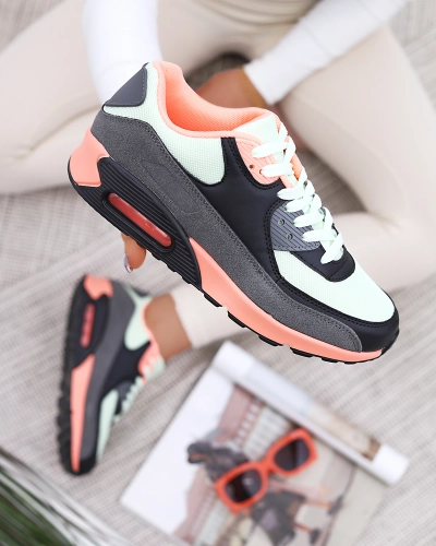 Šedozelená dámská sportovní obuv s barevnými vložkami Renerix - Obuv