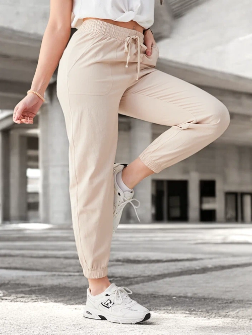 Елегантні Бежеві Штани Serafina з Бавовни