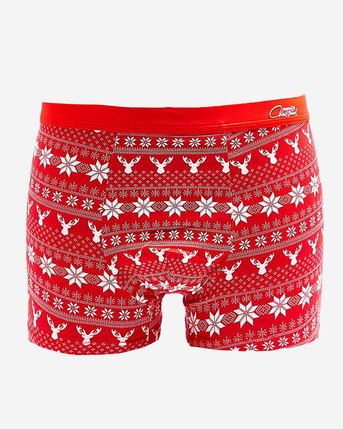 Royalfashion Červené pánské vánoční boxerky