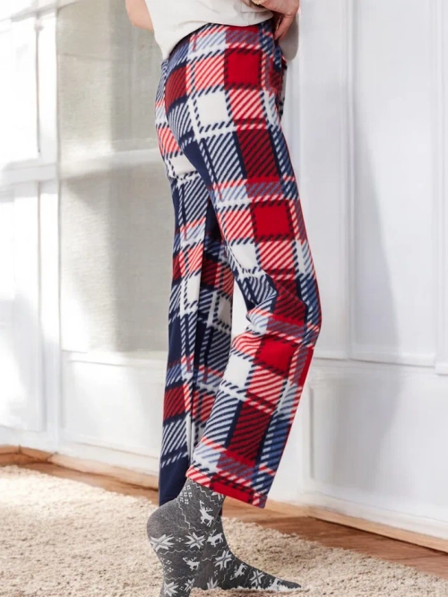 Royalfashion Бавовняні жіночі штани на Різдво з клітинчатих піжам