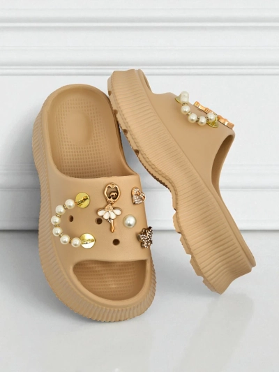Royalfashion Dámské gumové sandály s ozdobami Slash Glam