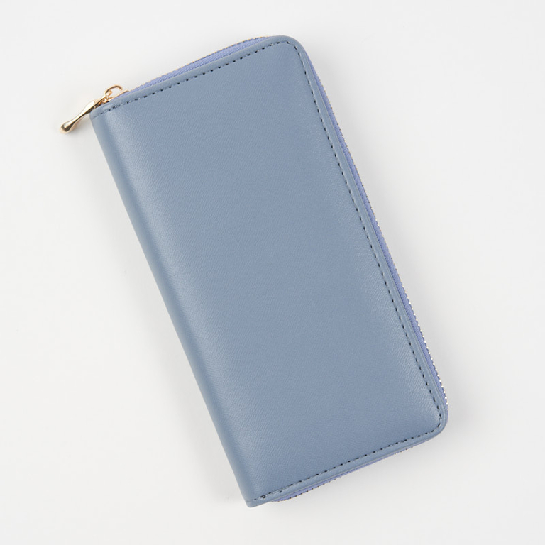 Velká modrá dámská peněženka z ekologické kůže - Doplňky