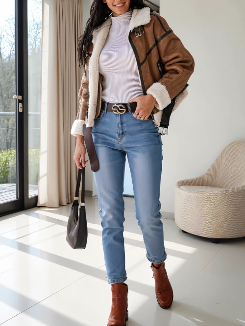 Royalfashion Жіночі джинси мамині з бавовни