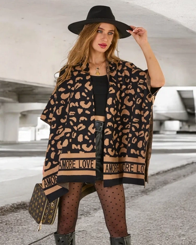 Royalfashion Dámské pončo s potiskem